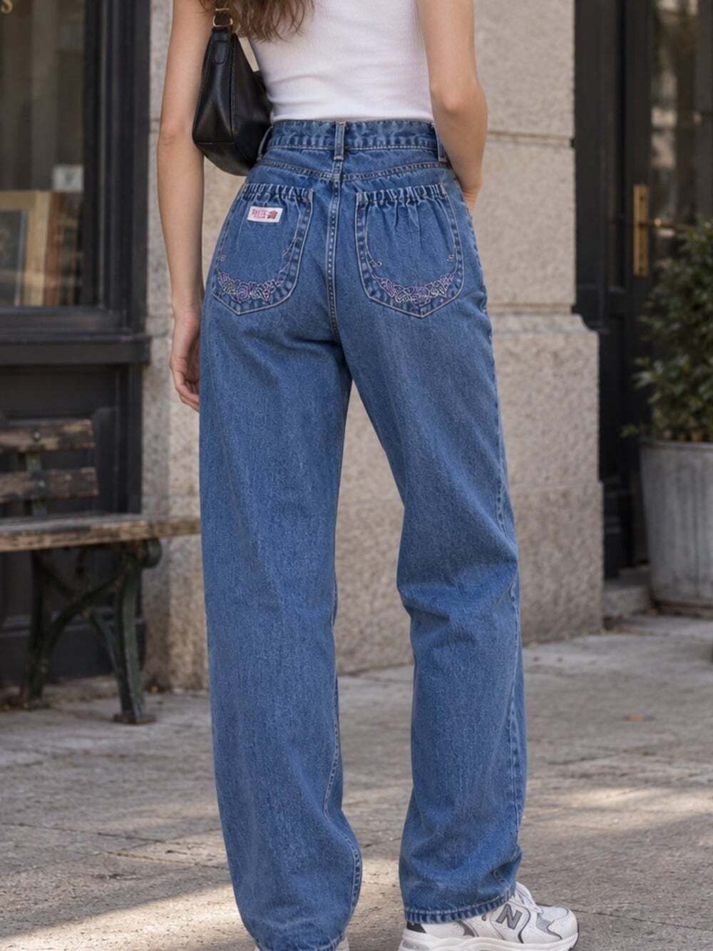 Pulse by Cardo Vintage High Rise Mom Jeans Women’s 24x31.5 Embroidered Y2K
